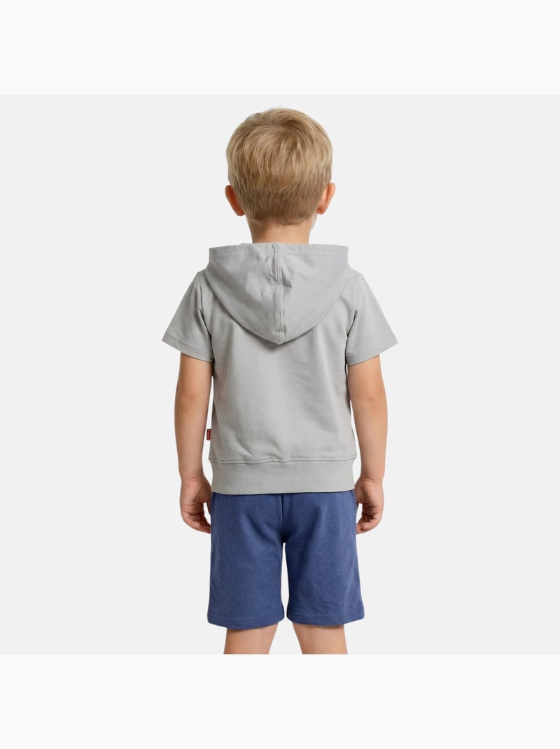 Lee Cooper - Ensemble sweat à capuche manches courtes et short garçon Bleu marine - Kiabi