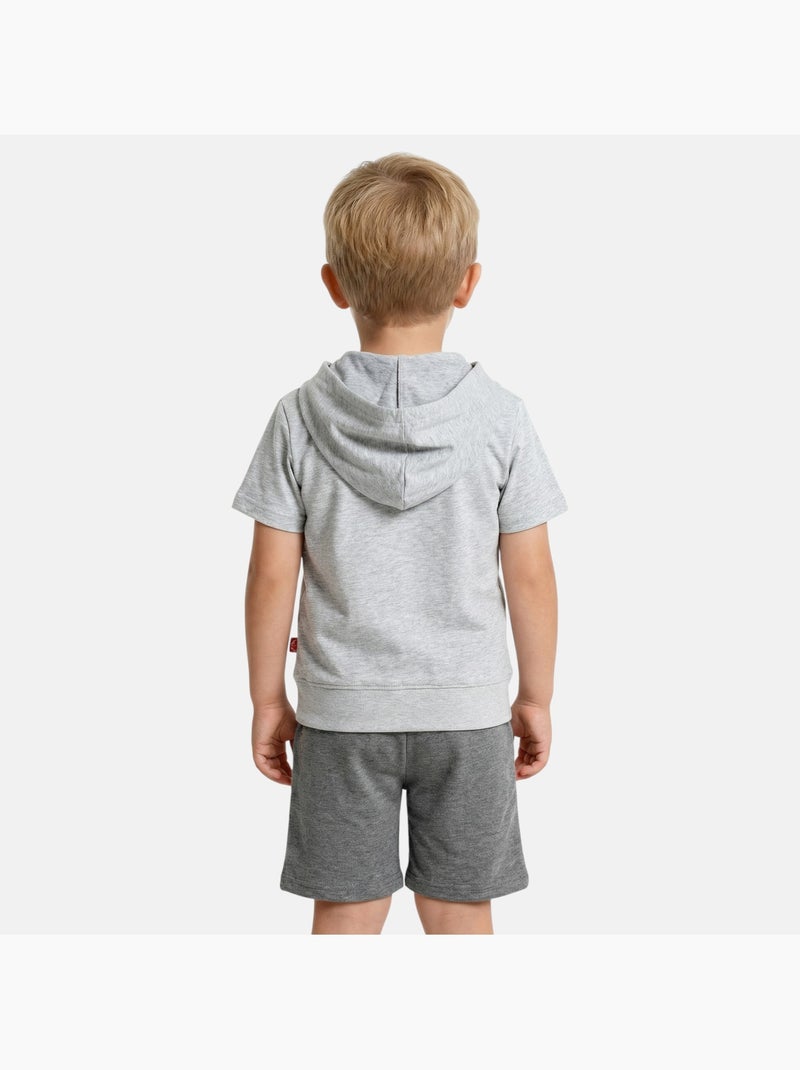 Lee Cooper - Ensemble sweat à capuche manches courtes et short garçon Gris - Kiabi