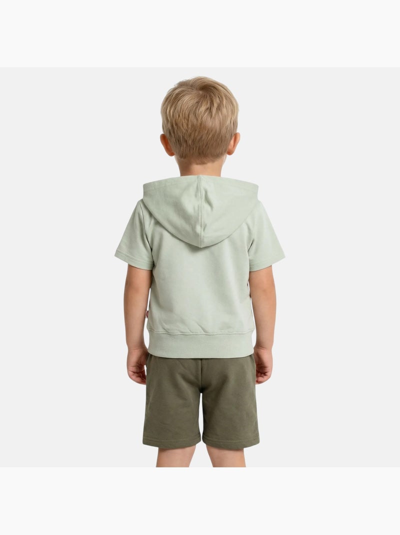 Lee Cooper - Ensemble sweat à capuche manches courtes et short garçon Vert - Kiabi