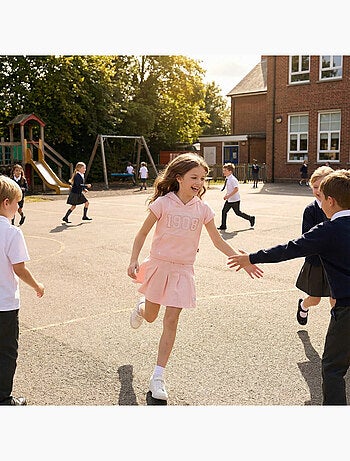 Lee Cooper - Ensemble Sweat à capuche manches courtes + jupe short coton fille