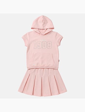 Lee Cooper - Ensemble Sweat à capuche manches courtes + jupe short coton fille