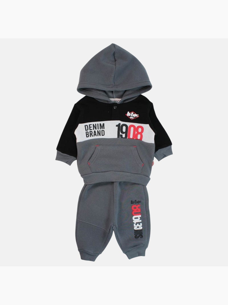 Lee Cooper - Ensemble sweat capuche et pantalon jogging bébé Gris foncé - Kiabi
