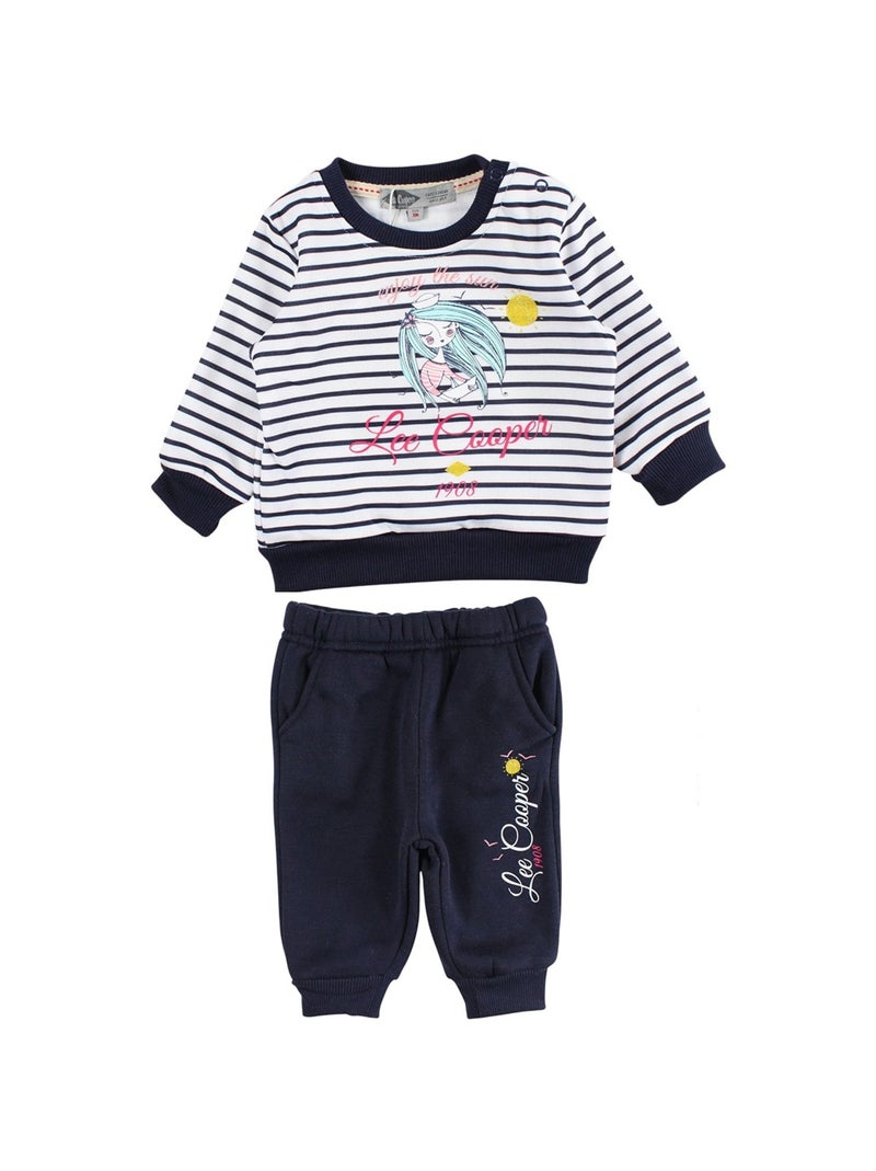 Lee Cooper - Ensemble Sweat et pantalon de Jogging bébé fille Bleu marine - Kiabi