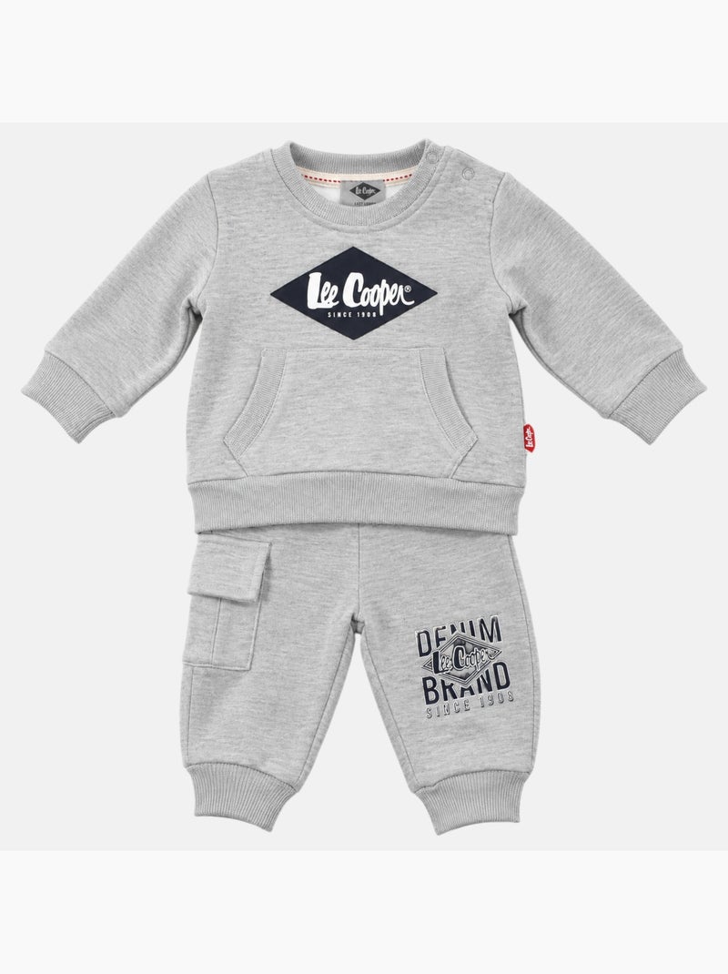 Lee cooper - ensemble sweat et pantalon de jogging, poche kangourou Gris - Kiabi