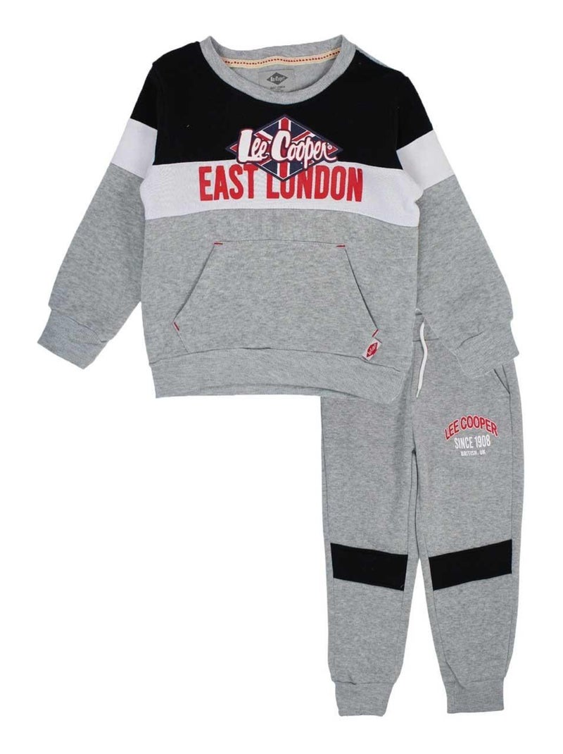 Lee Cooper - Ensemble ​​Sweat pantalon Imprimé Logo Gris - Kiabi