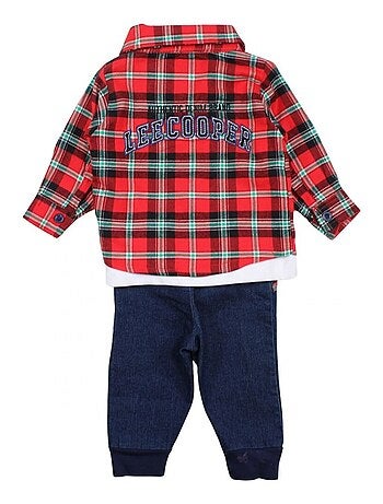 Lee Cooper - Ensemble T-shirt avec Chemise et Pantalon bébé Lee Cooper