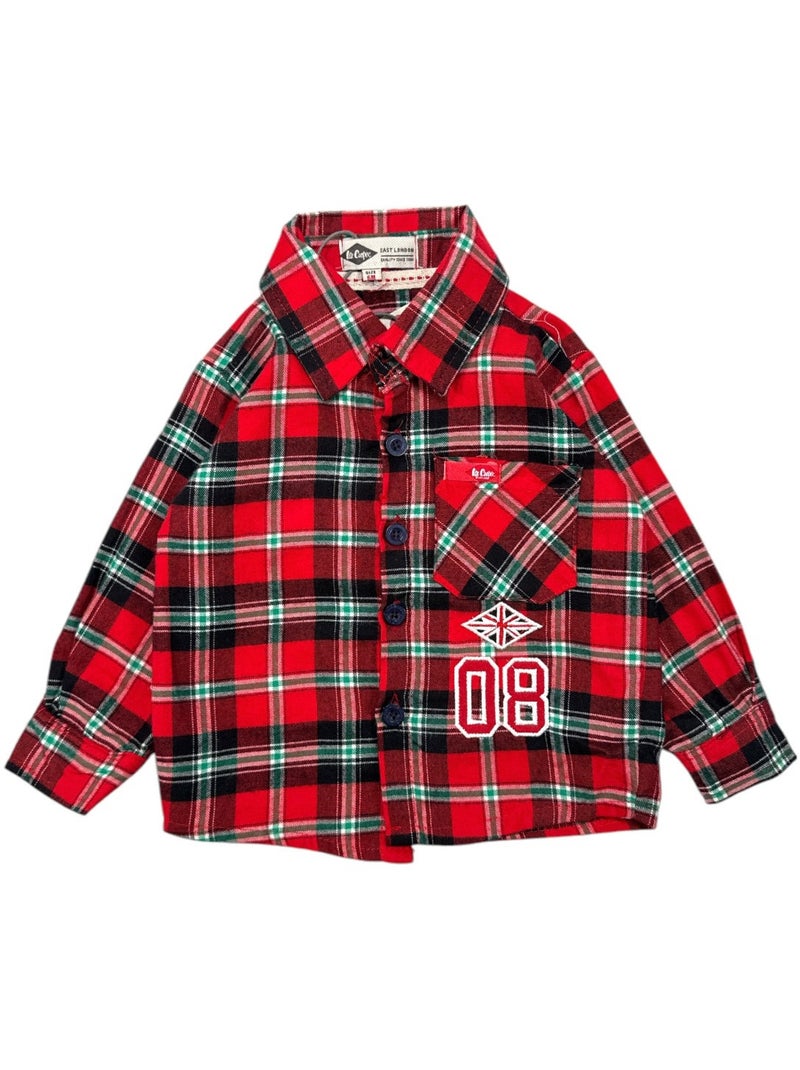 Lee Cooper - Ensemble T-shirt avec Chemise et Pantalon bébé Lee Cooper Rouge - Kiabi