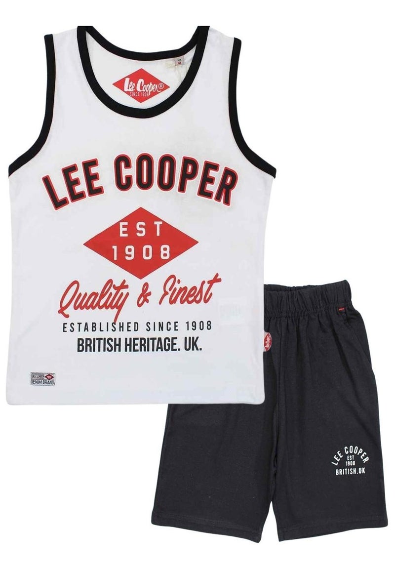 Lee Cooper - Ensemble ​​T-shirt bermuda Imprimé Logo Blanc - Kiabi