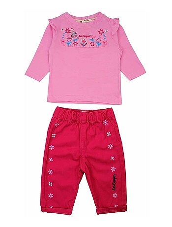 Lee Cooper - Ensemble T-shirt et pantalon avec la veste à capuche bébé fille Lee Cooper