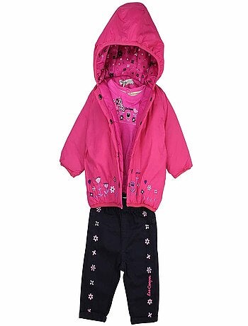 Lee Cooper - Ensemble T-shirt et pantalon avec la veste à capuche bébé fille Lee Cooper
