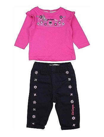 Lee Cooper - Ensemble T-shirt et pantalon avec la veste à capuche bébé fille Lee Cooper