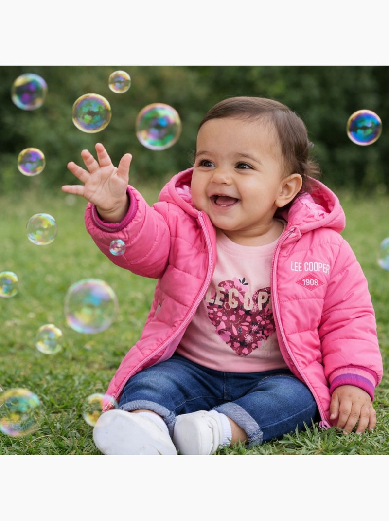 Lee Cooper - Ensemble T-shirt et pantalon avec la veste à capuche  bébé fille Rose - Kiabi