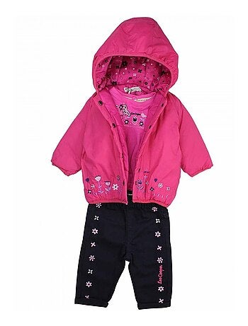 Lee Cooper - Ensemble T-shirt et pantalon avec la veste à capuche bébé fille