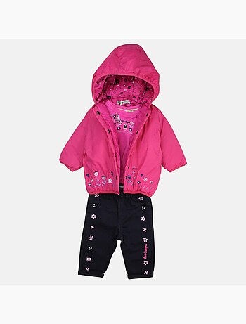 Lee Cooper - Ensemble T-shirt et pantalon avec la veste à capuche bébé fille