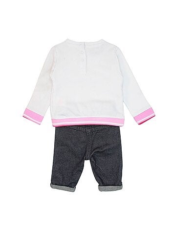 Lee Cooper - Ensemble T-shirt et pantalon avec la veste à capuche bébé fille