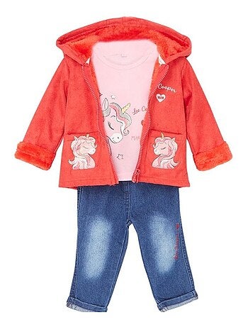 Lee Cooper - Ensemble T-shirt et pantalon avec la veste à capuche bébé Lee Cooper