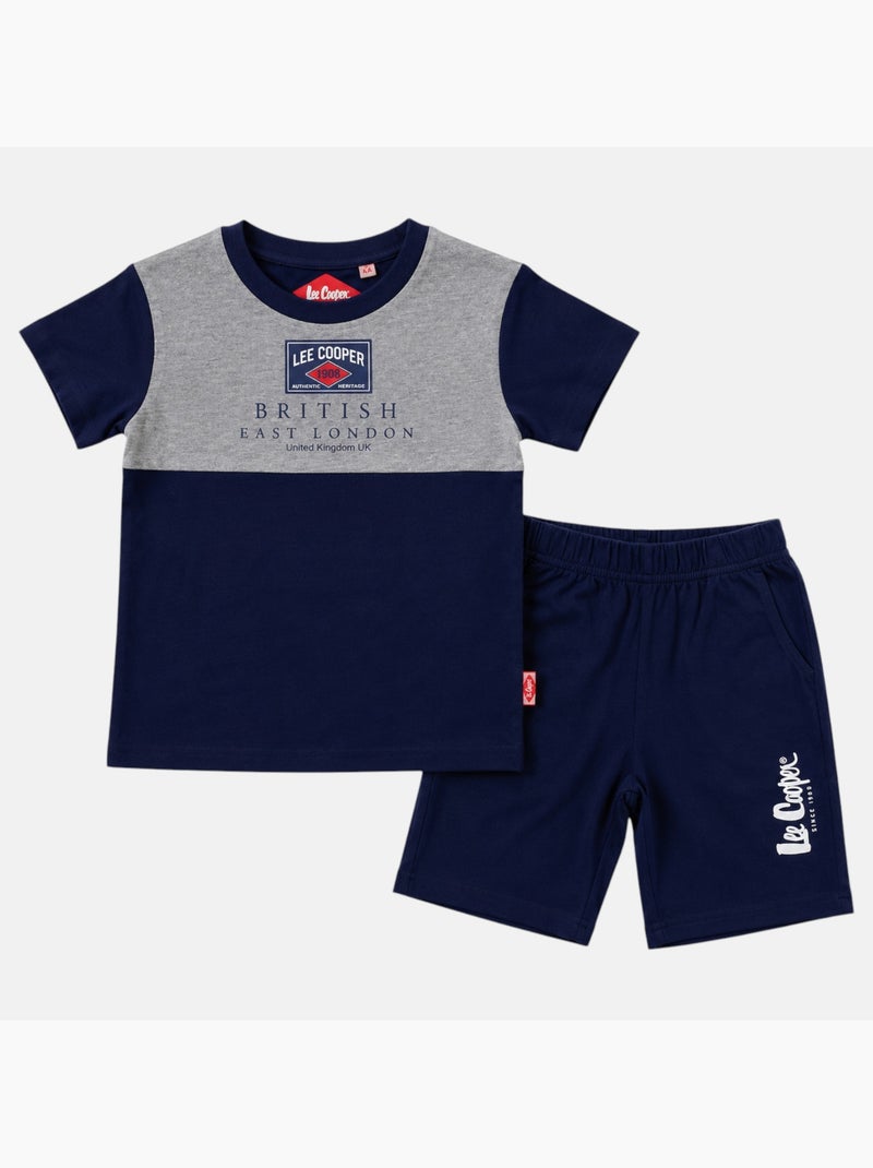 Lee Cooper - Ensemble t-shirt et short assorti Garçon Bleu marine - Kiabi