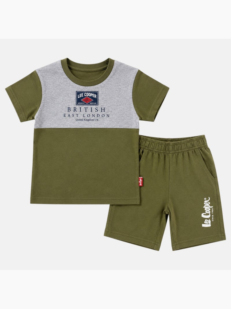 Lee cooper - ensemble t-shirt et short assorti Kaki - Kiabi
