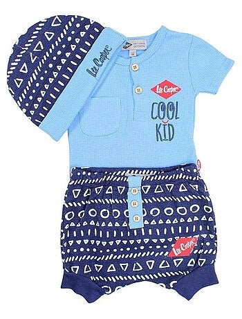Lee Cooper - Ensemble T-shirt et Short avec Bonnet bébé Lee Cooper