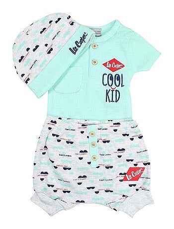 Lee Cooper - Ensemble T-shirt et Short avec Bonnet bébé Lee Cooper