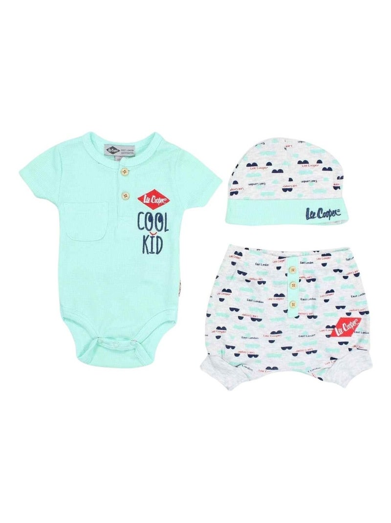Lee Cooper - Ensemble T-shirt et Short avec Bonnet bébé Lee Cooper Gris - Kiabi