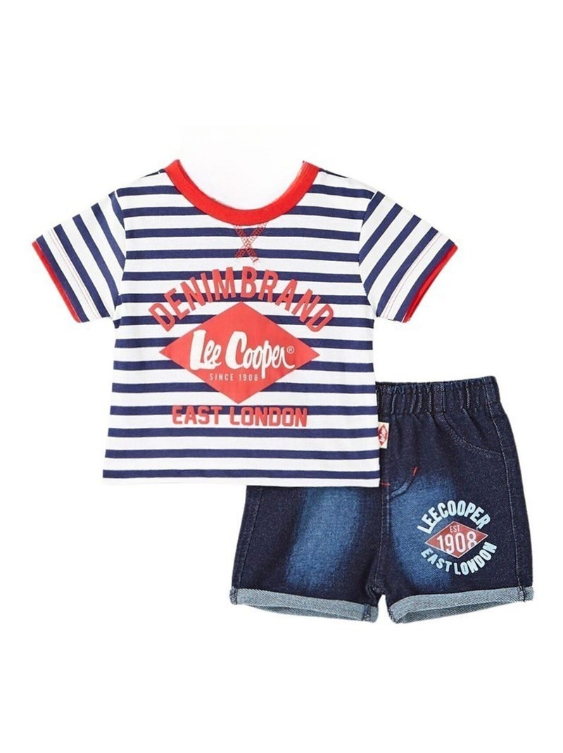 Lee Cooper - Ensemble T-shirt et Short  bébé Lee Cooper Bleu marine - Kiabi