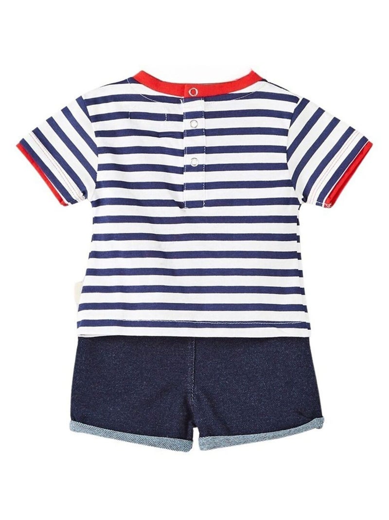 Lee Cooper - Ensemble T-shirt et Short  bébé Lee Cooper Bleu marine - Kiabi