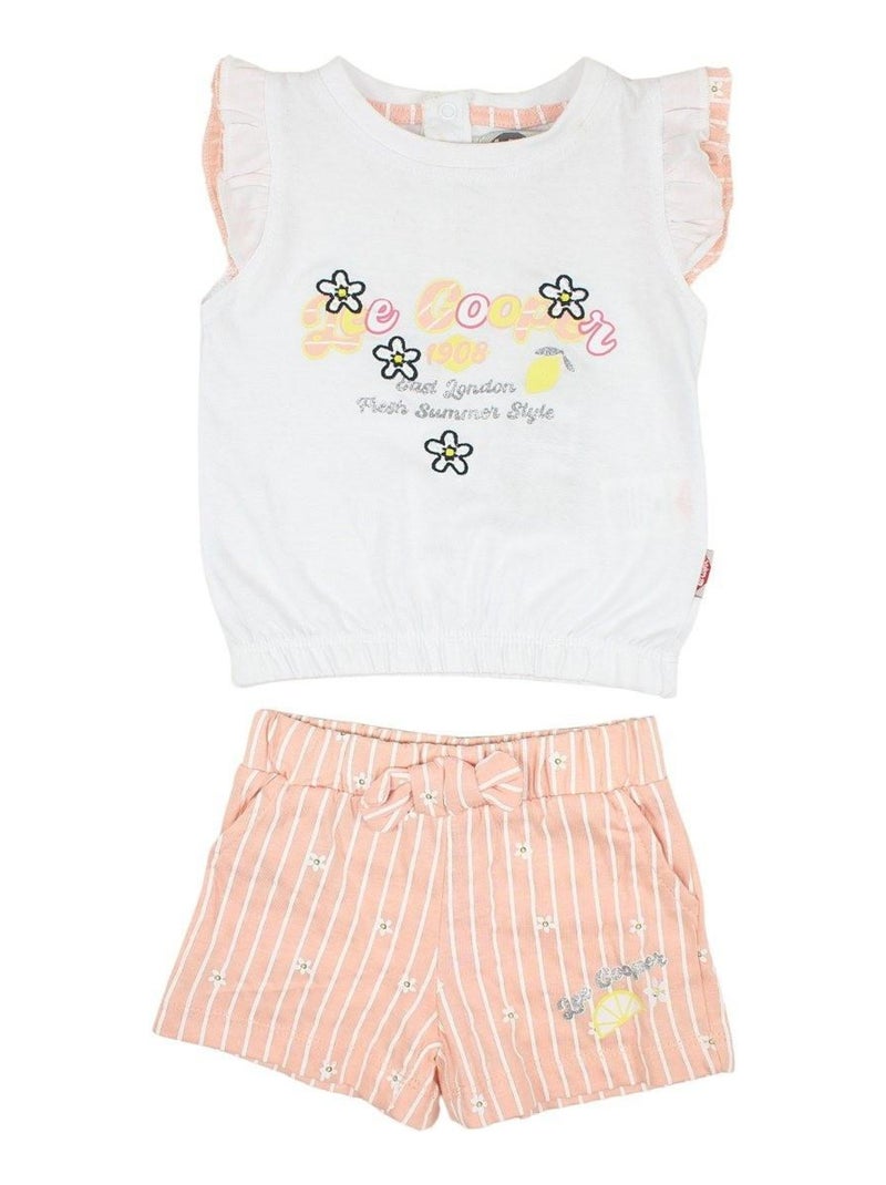 Lee Cooper - Ensemble T-shirt et Short bébé Lee Cooper Orange - Kiabi