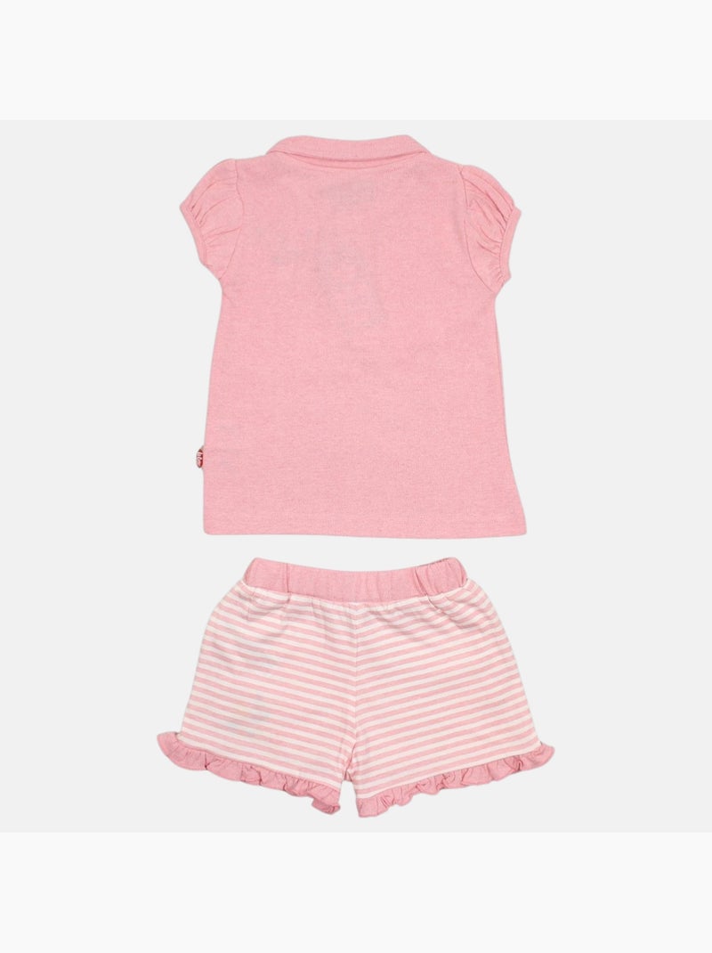 Lee Cooper - Ensemble T-shirt et Short bébé Lee Cooper Rose - Kiabi