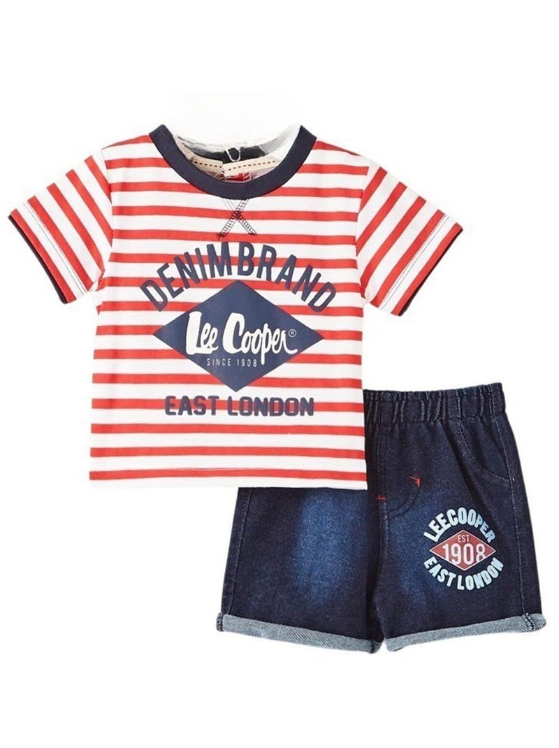 Lee Cooper - Ensemble T-shirt et Short  bébé Lee Cooper Rouge - Kiabi