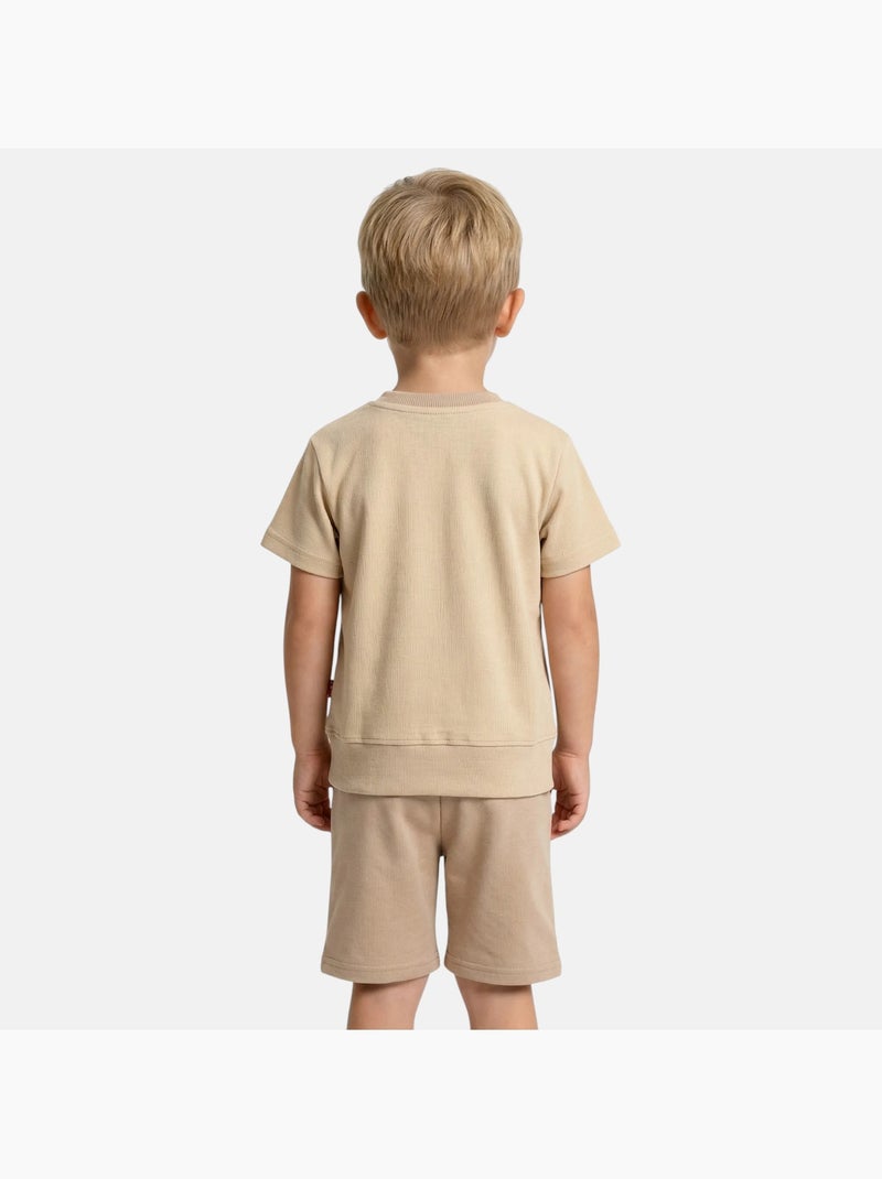 Lee Cooper - Ensemble t-shirt manches courtes et short garçon Beige - Kiabi