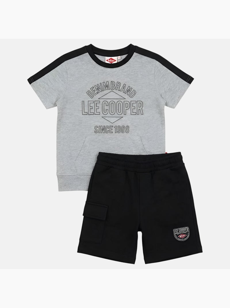 Lee Cooper - Ensemble t-shirt manches courtes et short garçon Gris - Kiabi