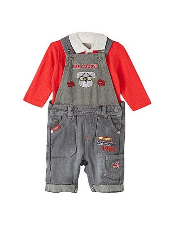 Lee Cooper - Ensemble T-shirt manches longues et Salopette bébé Lee Cooper.
