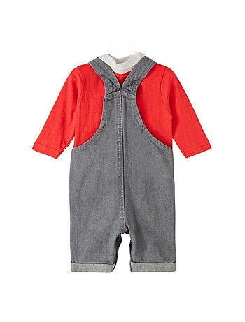 Lee Cooper - Ensemble T-shirt manches longues et Salopette bébé Lee Cooper.