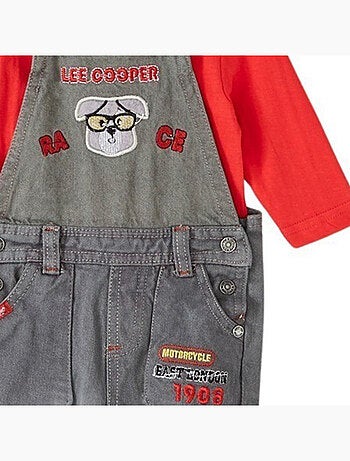 Lee Cooper - Ensemble T-shirt manches longues et Salopette bébé Lee Cooper.