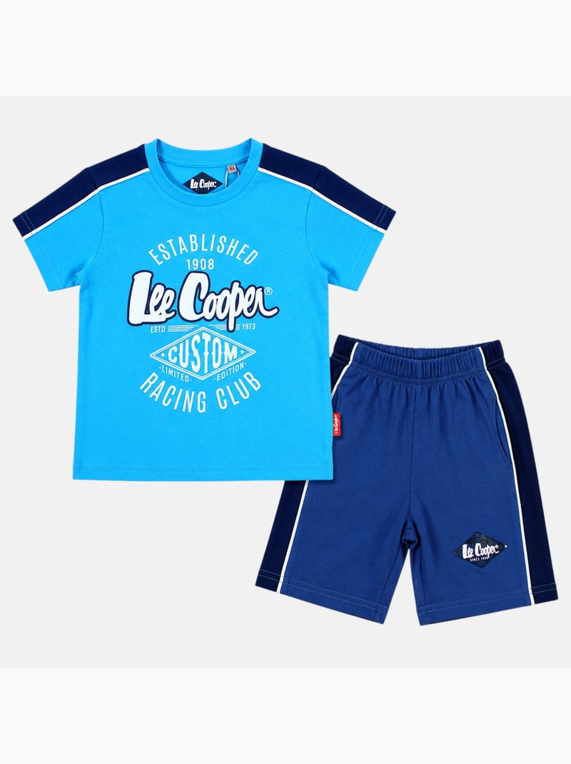 Lee Cooper - Ensemble t-shirt motif et short assorti Garçon Bleu - Kiabi