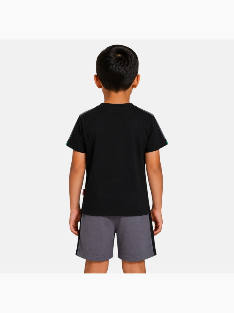 Lee Cooper - Ensemble t-shirt motif et short assorti Garçon Noir - Kiabi