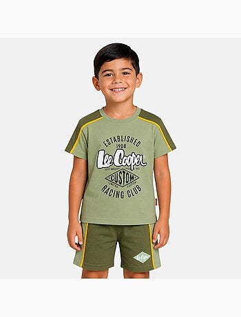 Lee Cooper - Ensemble t-shirt motif et short assorti Garçon