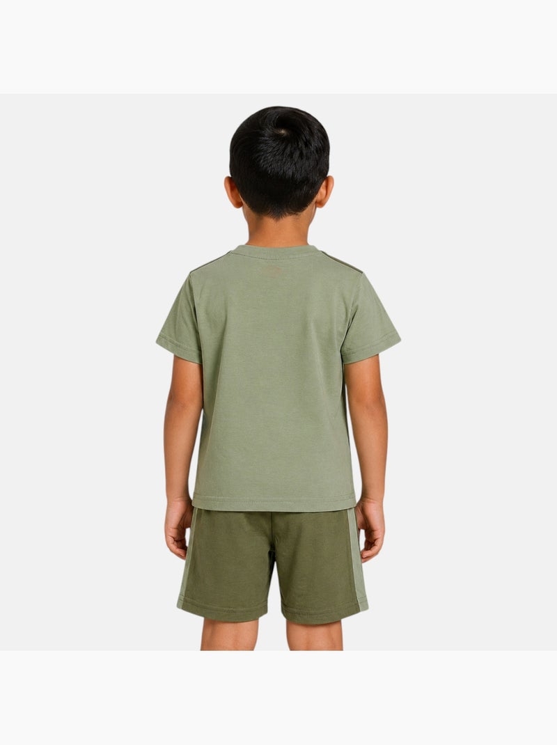 Lee Cooper - Ensemble t-shirt motif et short assorti Garçon Vert - Kiabi