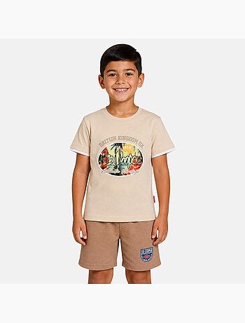 Lee Cooper - Ensemble t-shirt motif et short Garçon