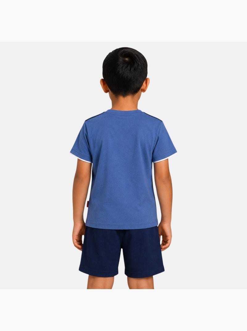 Lee Cooper - Ensemble t-shirt motif et short Garçon Bleu - Kiabi