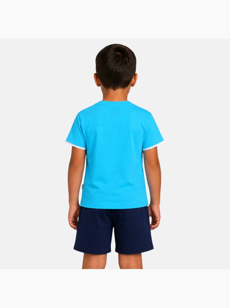 Lee Cooper - Ensemble t-shirt motif et short Garçon Bleu - Kiabi