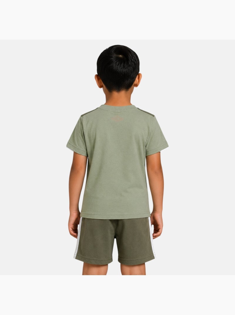 Lee Cooper - Ensemble t-shirt motif et short Garçon Vert - Kiabi