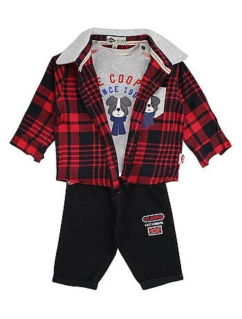 Lee Cooper - Ensemble ​​T-shirt pantalon chemise bébé garçon Imprimé Logo