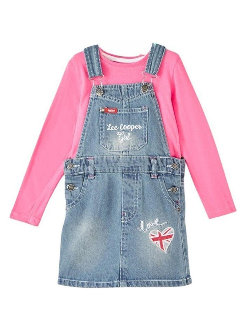 Lee Cooper - Ensemble ​​T-shirt salopette Imprimé Logo Rose - Kiabi