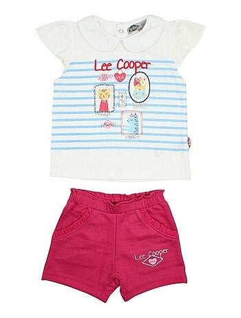 Lee Cooper - Ensemble ​​T-shirt short bébé fille Imprimé Lee Cooper