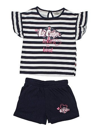 Lee Cooper - Ensemble ​​T-shirt short bébé fille Imprimé Lee Cooper