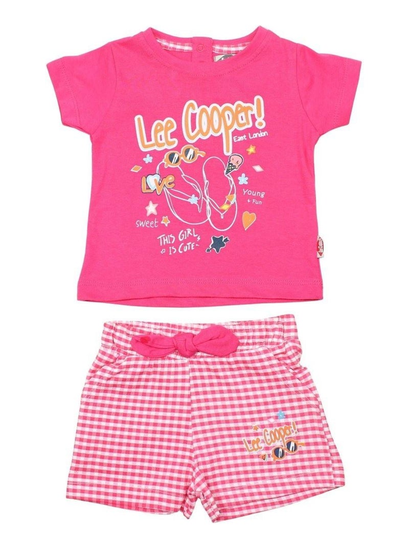 Lee Cooper - Ensemble ​​T-shirt short bébé fille Imprimé Lee Cooper Rose - Kiabi