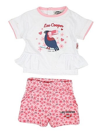 Lee Cooper - Ensemble ​​T-shirt short bébé fille Imprimé Lee Cooper