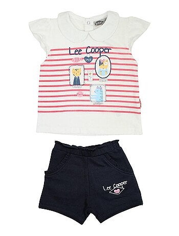 Lee Cooper - Ensemble ​​T-shirt short bébé fille Imprimé Lee Cooper